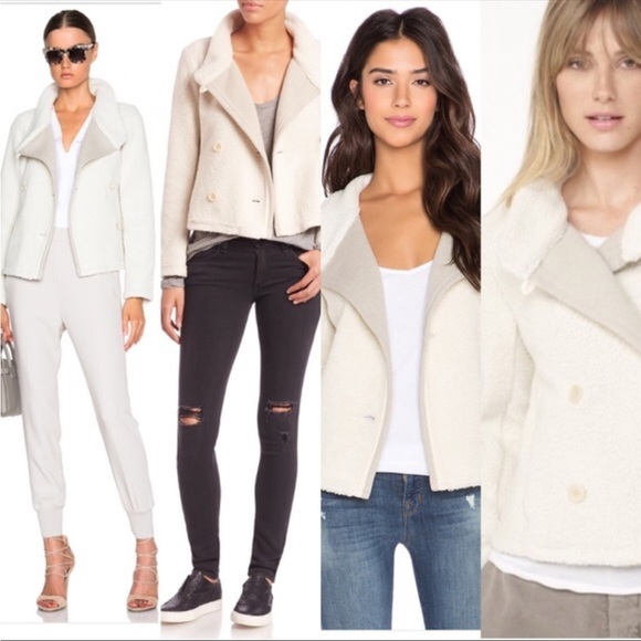 James Perse shrunken sherpa pea coat style jacket - Picture 1 of 11